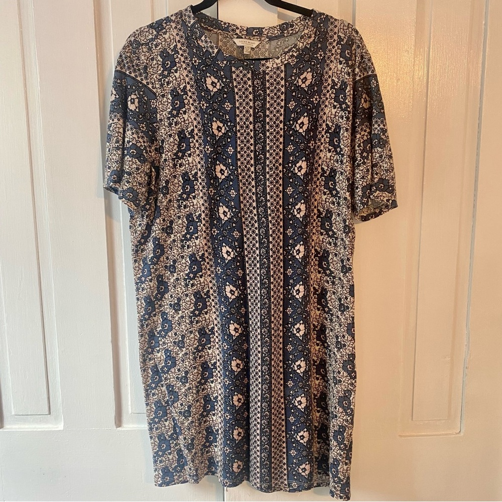 Lucky Brand T-Shirt Dress - Blue & Pink - Size XL